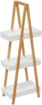 Brius Etajera cu 3 rafturi 5Five Natureo, MDF si bambus, 30x18x82 cm, alb (JJ-160851)