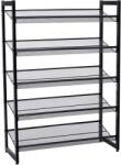 Brius Raft de depozitare pantofi pe 5 niveluri, metal, rafturi plate sau unghiulare reglabile, 31x74x104cm, negru (EZ-LMR005B) Pantofar