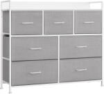 Brius Comoda 7 sertare stofa cadru metalic blat pal industrial, 29x98x85 cm, organizare, gri alb (EZ-LTS523L10) Comoda