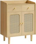Brius Dulap 70x40x90 cm, cu 2 sertare, raft reglabil si usi duble, MDF si lemn masiv, stil boho, stejar bej (EZ-BBK343Y01) Comoda