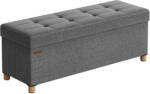 Brius Bancuta depozitare pliabila picioare lemn textil 112l, 110x38x40 cm, maxim 300 kg, gri (EZ-LSF018G11)