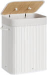 Brius Cos rufe bambus pliabil captuseala detasabila lavabila 72l, 40x30x60 cm, design natural, alb (EZ-LCB010W01)