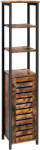 Brius Dulap de depozitare in stil turn, 5 rafturi, compartiment cu usa, 37x30x167cm, maro rustic (EZ-LSC37BX) Comoda