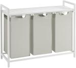 Brius Cos de rufe, 3 compartimente, saci de rufe detasabili, raft, cadru metalic, 3x38L, 93x33x72 cm, alb (EZ-BLH301W01)
