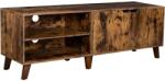 Brius Comoda tv 2 usi 2 rafturi deschise stil industrial pal otel, 40x140x50 cm, depozitare, maro rustic (EZ-LTV027X01) Comoda