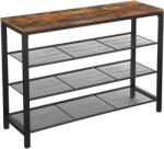 Brius Raft pentru pantofi cu 3 polite, 100x30x72cm, otel, stil industrial, maro rustic si negru (EZ-LBS14BX) Pantofar