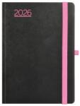 TopTimer Határidőnapló 2026, N021 A5 (Napi beoszt. ) FEKETE-PINK (26T021N-00E)