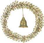 ART-POL Dekoracja Metalowa Wianek metal złoty, zielony 45x45x10 cmcm (167562)