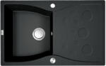 Laveo MOLOKIN matt fekete gránit mosogató dugókiemelős szifonnal, 80x50 cm (SPO_711B) - mosibolt