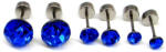 Trium Shine fülbevaló szett - sapphire (bepattintós) 8 mm, 5 mm, 4 mm (2025100619)