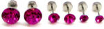 Trium Shine fülbevaló szett - fuchsia (bepattintós) 8 mm, 5 mm, 4 mm (2025061012)