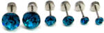 Trium Shine fülbevaló szett - blue zircon (bepattintós) 8 mm, 5 mm, 4 mm (2025100618)