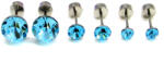 Trium Shine fülbevaló szett - light turquoise (bepattintós) 8 mm, 5 mm, 4 mm (2025061016)