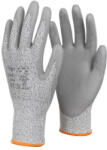 TOP GREY PU mártott kevertszálas vágásbiztos védőkesztyű, gumírozott mandzsetta