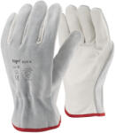 TOP BUFF-A sofőrkesztyű, hasított marhabőr kézhát és hüvelykujj, fehér, 10
