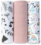 EGA Muszlin textilpelenka 3db-os Virágoskert