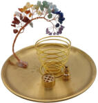  7 Csakra Ásvány Életfa (2) Palo Santo Szent Fa White Sage Fehér Zsálya Füstölő Égető Tartó Tálca Tányér