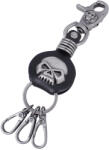 TifanTEX Breloc din piele cu Craniu (Accesoriu pentru chei în stil rock) (7106E6)