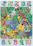 DJECO Megfigyeltető puzzle - Dzsungelben 1-10-ig, 54 db-os - 1 to 10 Jungle (DJ07148)