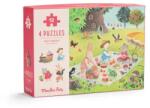 Moulin Roty - A nagy család - Évszakok mini puzzle (4x12 db-os) (632440)