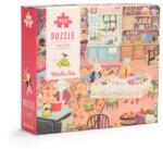 Moulin Roty - A nagy család - A házikóban puzzle - kirakó (100 db-os) (632441)