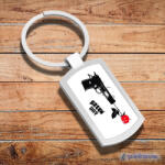 Time4Gift Green Day - Gun with Rose fém kulcstartó