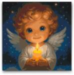  Festés számok szerint - Aranyos angyalka Méret: 50x50cm, Keretezés: Keret nélkül (csak a vászon)