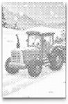 PontPöttyöző - Gyerek traktor télen Méret: 40x60cm, Keretezés: Műanyagtáblával, Szín: Fekete