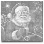  PontPöttyöző - Mikulás Méret: 50x50cm, Keretezés: Keret nélkül (csak a vászon), Szín: Fekete