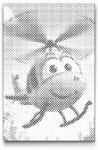  PontPöttyöző - Gyerek helikopter Méret: 20x30cm, Keretezés: Műanyagtáblával, Szín: Fekete