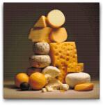  Gyémántszemes kirakó - Sajtpiramisz Méret: 50x50cm, Keretezés: Kartonlemezen, Gyémántok: Négyzet alakú