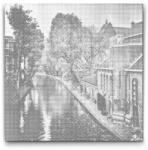  PontPöttyöző - Ősz Utrechtben - Hollandia Méret: 50x50cm, Keretezés: Keret nélkül (csak a vászon), Szín: Fekete