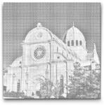  PontPöttyöző - Szent Jakab-katedrális, Sibenik - Horvátország Méret: 50x50cm, Keretezés: Keret nélkül (csak a vászon), Szín: Piros