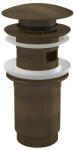 Alca Ventil pentru lavoar cu preaplin, AlcaPlast, cu click-clack si dop mare, bronz antic (A392ANTIC)