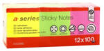 A-series Jegyzettömb öntapadó 50x40mm 12x100lap A-series brilliant mix 4xsárga, 4xpink, 4xzöld (AS0890) - toptoner