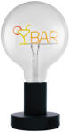 OSRAM 1906 Letter Table Bar - Vintage asztali lámpa E27 foglalattal, neon színű LED-es " Bar" felitattal, 1, 2W, 1200K, fekete fém és üveg (4058075853201)