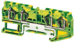 Schneider Electric Linergy TR terminals blocks - NSYTRR44PE - Rugós egyszintes földelőkapocs 2x2 csatlakozás 6, 2 mm 4 mm2 zöld-sárga (NSYTRR44PE)