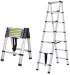 MXM Scară telescopică pliabilă - 2 m + 2 m, aluminiu