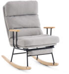 SONGMICS Hintaszék fa lábakkal, plüss szövettel, 4 fokozatban állítható háttámlával, Szürke színben (VH-LYY990G)