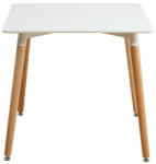 TEMPO KONDELA Étkezőasztal, fehér/bükk, 70x70 cm, DIDIER 4 NEW - pepita