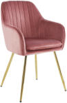 TEMPO KONDELA Dizájn fotel, rózsaszín Velvet szövet/gold króm-arany, ADLAM NEW