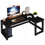 Rebiko Gamer Sarok Íróasztal Számítógép Nagy Modern Fekete 140 CM (Biurko Narożne Czarne)