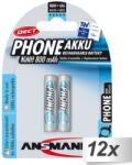 ANSMANN Phone maxE NiMH Micro AAA 800 mAh Újratölthető elem (12x2/csomag) (502854)