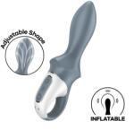 Satisfyer Vibrator Gonflabil Air Pump Booty 1, 12 Moduri Vibratii, Silicon, USB, Gri, 18.7 cm