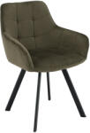 TEMPO KONDELA Design fotel, zöld Velvet/fekete, PETIN - pepita
