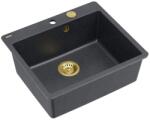 Quadron Chiuveta compozit Quadron Unique Morgan 110 negru diamant - auriu 57x50 cm (HB8304U8-FM_G1_P2O) Chiuveta