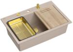 Quadron Statie de lucru incastrata Quadron Unique Marc 110 bej - auriu 1 cuva 76x50 cm (HQM7650U2_PVDG1) Chiuveta