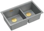 Quadron Chiuveta compozit sub blat Quadron Logan 120 gri - auriu 76x45 cm (HQL7645U5_PVDG1_U) Chiuveta