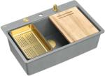 Quadron Statie de lucru incastrata Quadron Unique Marc 110 gri - auriu 1 cuva 75x49 cm (HQM7650U5_FM_PVDG1) Chiuveta