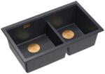 Quadron Chiuveta compozit incastrata Quadron Logan 120 negru diamant - cupru 76x45 cm (HQL7645U8_PVDC1_I) Chiuveta